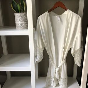 White Lace Trimmed Robe